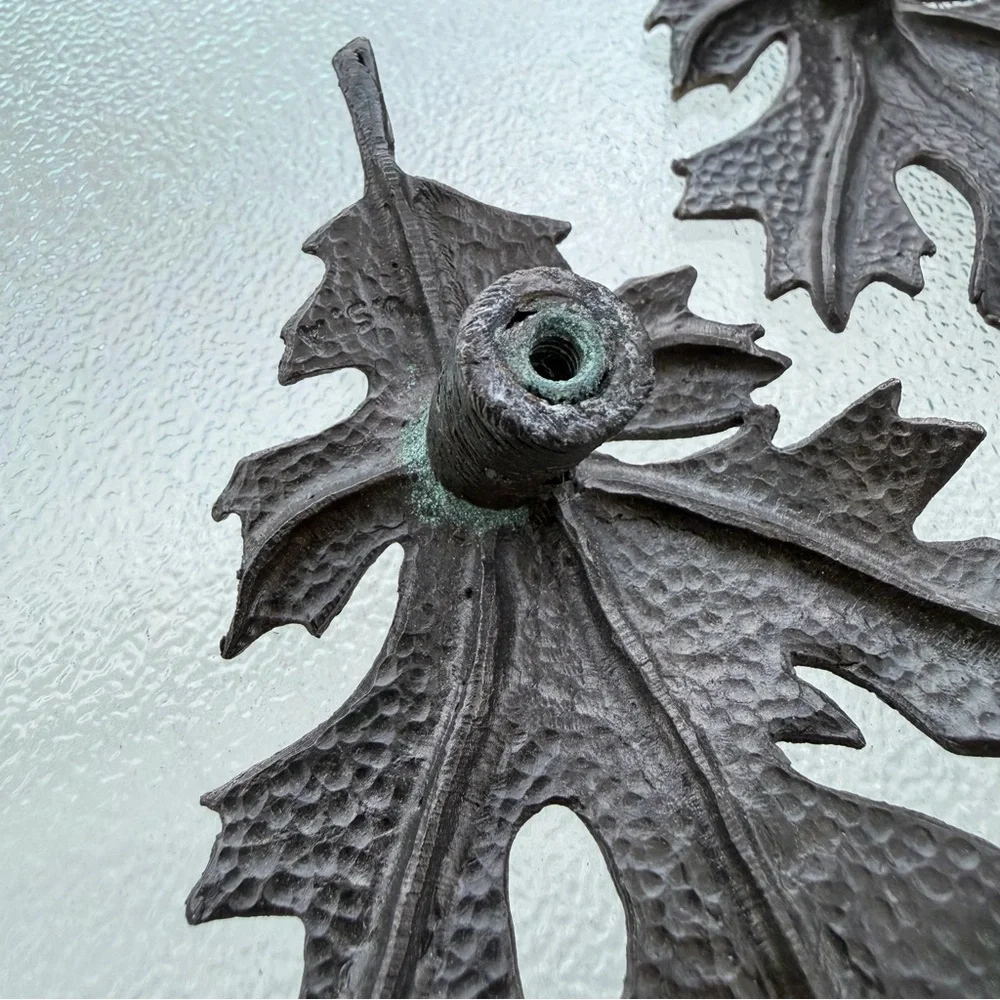 Oak Leaf Curtain Pullbacks Bronze Tone Metal